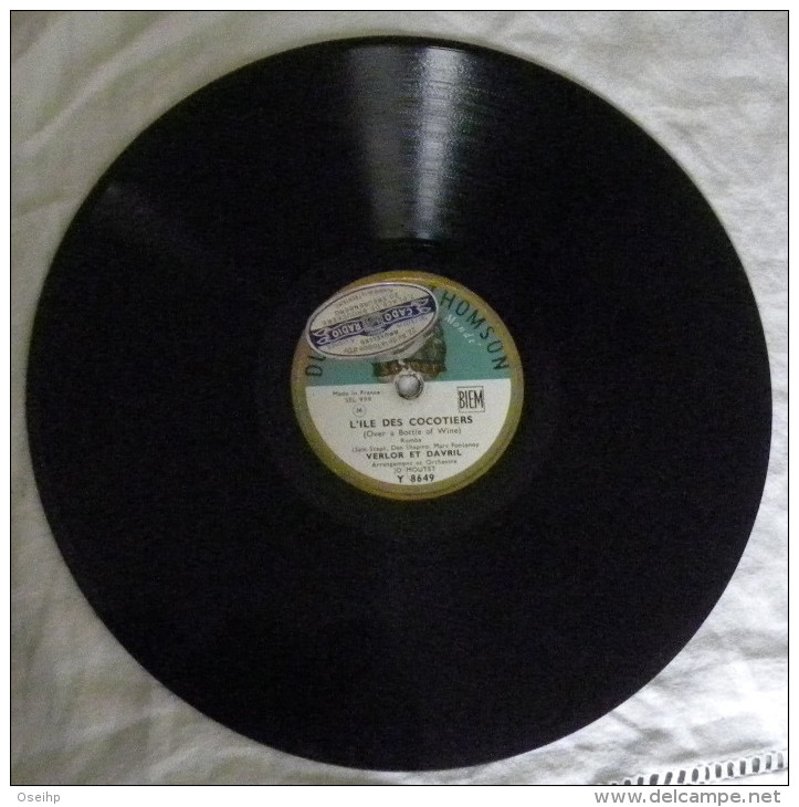 Disque Vinyle 78T VERLOR Et DAVRIL L'Ile Des Cocotiers Mam'zell' Souris 78 Tours Ducretet Thomson Y 8649 - 78 Rpm - Schellackplatten