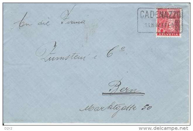 CACHET DE "CADENAZZO-MESSAGERIE-15.11.1935-RARE- - Marcophilie