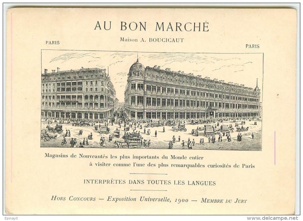 PRIX FIXE - CHROMO - AU BON MARCHE - EXPOSITION UNIVERSELLE 1900 - NOCE DE LEGUMES - Musiciens - Le Maire - Au Bon Marché