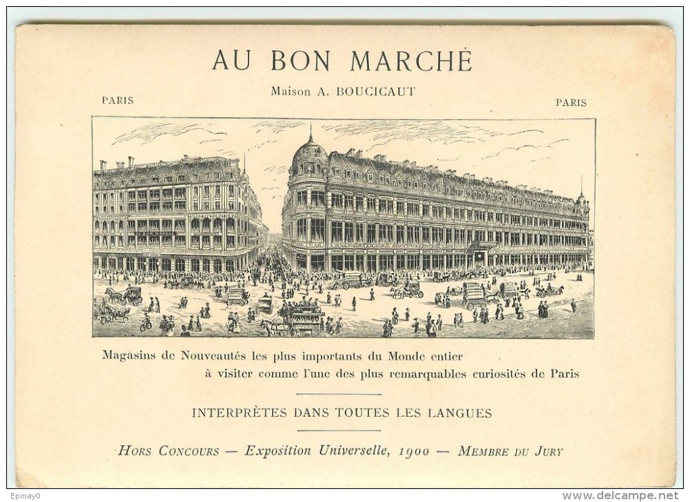 PRIX FIXE - CHROMO - AU BON MARCHE - EXPOSITION UNIVERSELLE 1900 - NOCE DE LEGUMES - Les Beaux Parents - Au Bon Marché