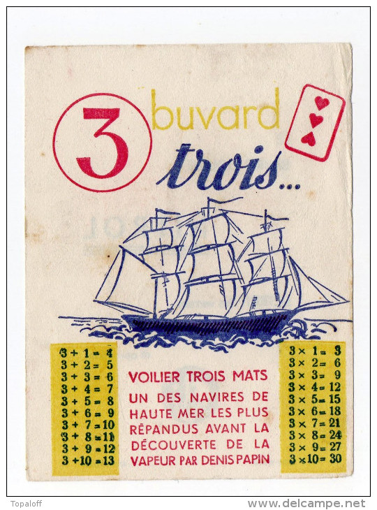 Buvard Table Des 3  Voilier Trois Mats Publicité NITROL Au Dos - T