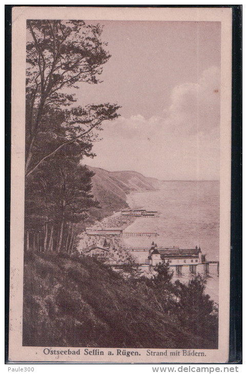 Sellin - Rügen - Strand Mit Bädern 1923 - Sellin