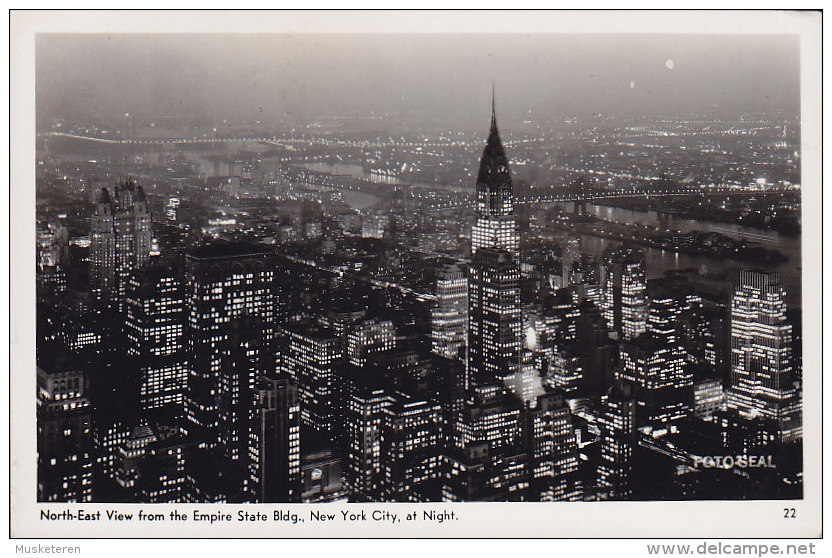 United States PPC New York North-East View From Empire State Bldg. NEW YORK 1939 Real Photo "Via S/S Europe" (2 Scans) - Multi-vues, Vues Panoramiques