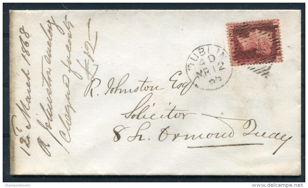 1868 GB Ireland Dublin Civil Service Institute Id Red Cover - Briefe U. Dokumente