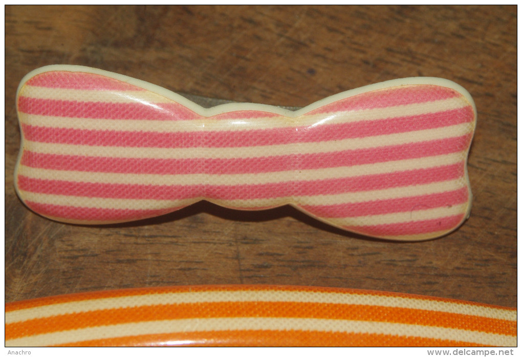 BARRETTES PINCE A CHEVEUX  COIFFURE Vichy Rose Enfants Ou Poupées - 1940-1970