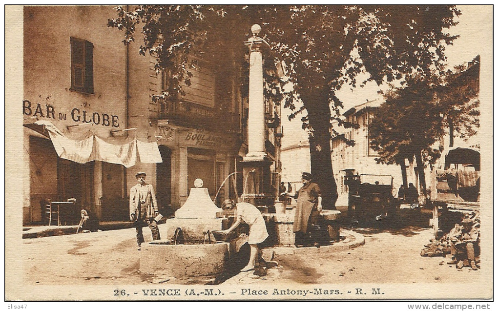 06  VENCE  PLACE  ANTONY  MARS (    Bar  Du  Globe--  Boulangerie ) - Vence