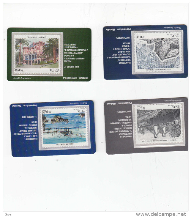 ITALIA 2014 - Patrimonio Artistico.: Sanremo-Costa Trabocchi-Capanne Celtiche-Garigliano - Cartes Philatéliques