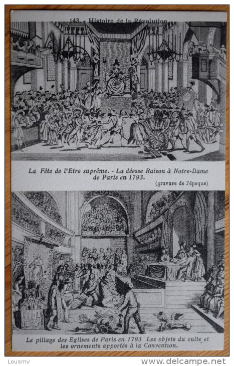 Histoire De La Révolution - N°143 - Fête De L'Etre Suprême... Pillage Des Eglises De Paris - 1793 - Gravures - (n°3061) - Histoire
