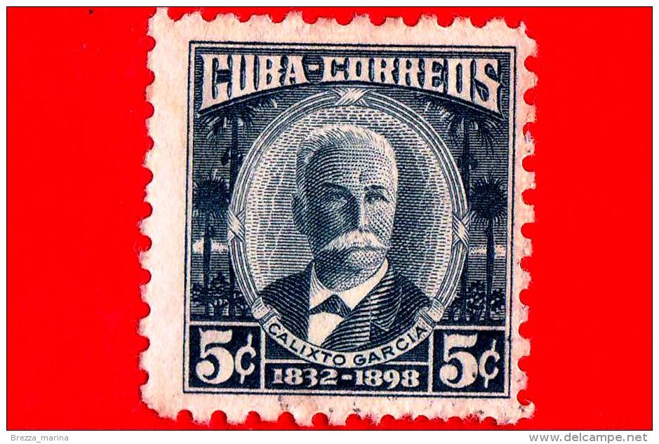 CUBA - Usato - 1954 - Combattenti Per La Libertà - Patrioti - Calixto Garcia - 5 ¢ - Usati