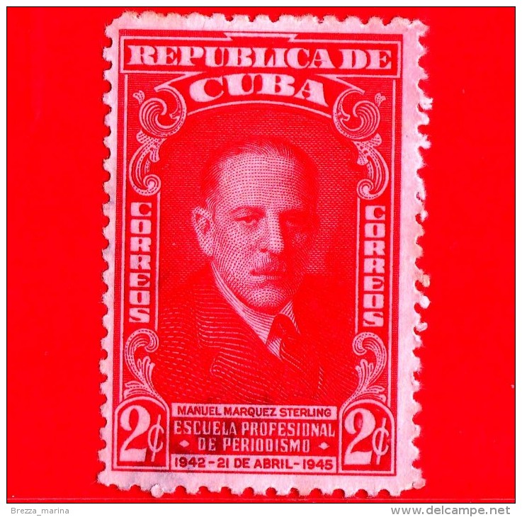 CUBA - Usato - 1946 - Manuel Marquez Sterling - Scuola Professionale Di Giornalismo - 2 - Oblitérés
