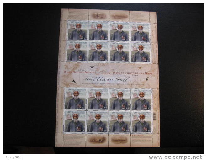 F10-13  SC# 2369i   Feuille De 16, Histoire Des Noirs, W. Hall, Black History; Sheet Of 16;    2010 - Full Sheets & Multiples