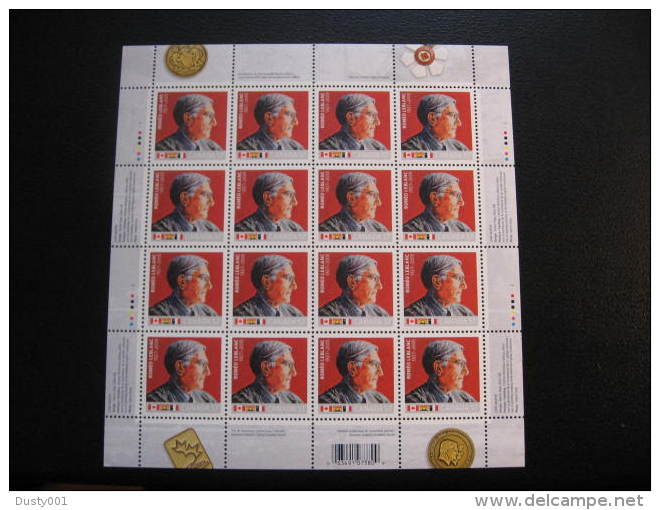 F10-14  SC# 2370   Feuille De 16, Roméeo Leblanc; Sheet Of 16;    2010 - Fogli Completi