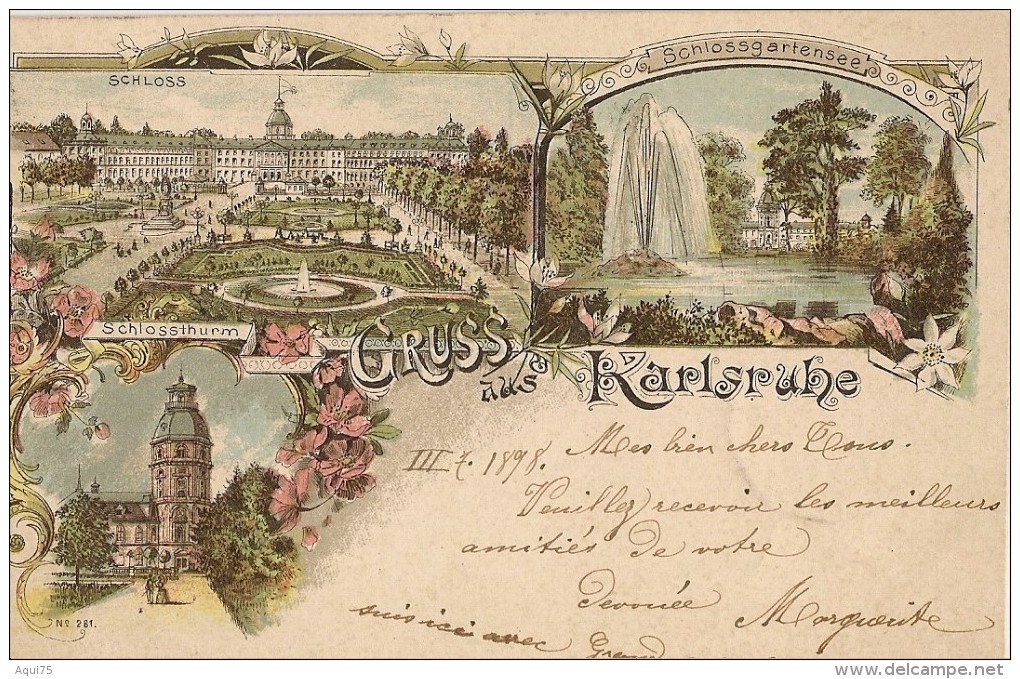 GRUSS Aus KARLSRUHE  1898 - Karlsruhe