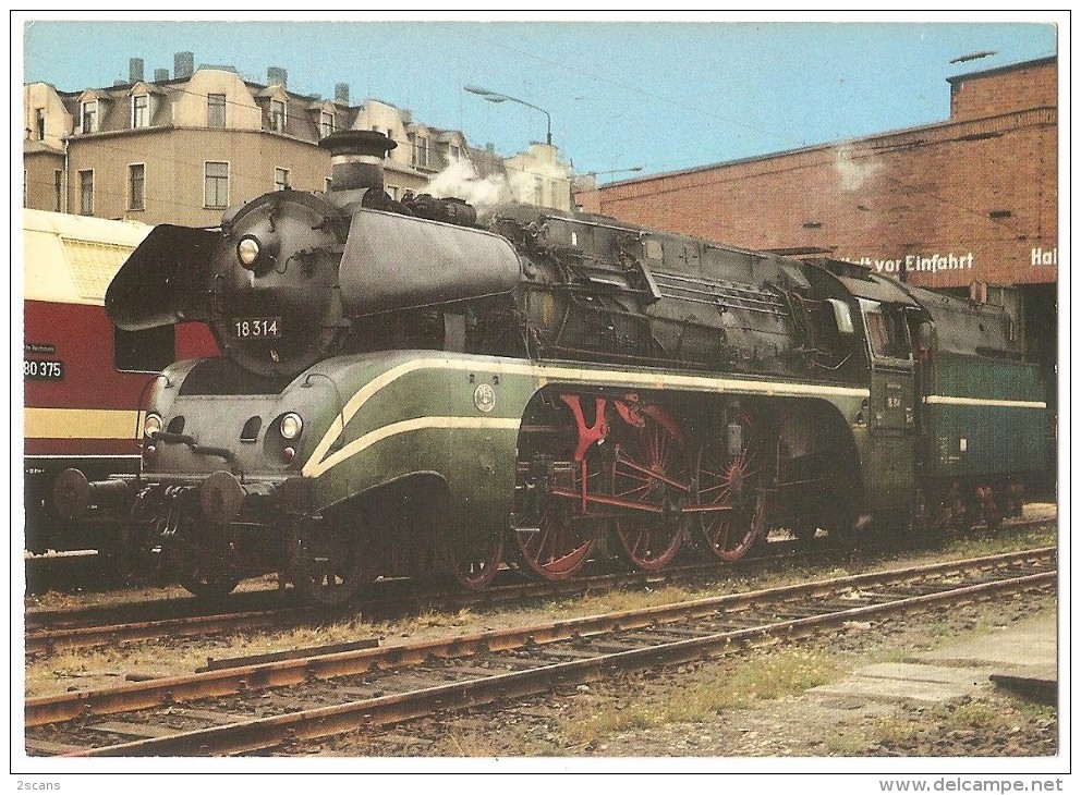 TRAIN Allemagne - EISENBAHN Deutschland - HALLE/SAALE - Dampf Schnellzuglokomotive 18 314 - Gares - Avec Trains