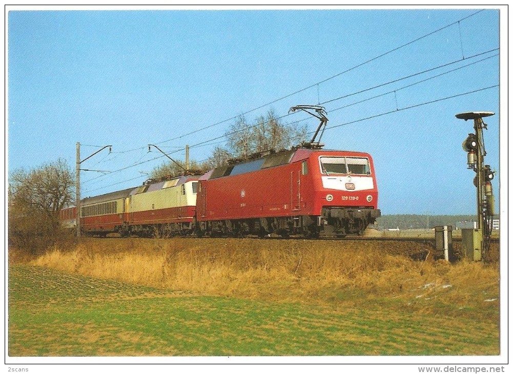 TRAIN Allemagne - EISENBAHN Deutschland - GROßGRÜNDLACH NÜRNBERG - Elektro Schnellzuglokomotive 120 130-0 Grossgründlach - Trains