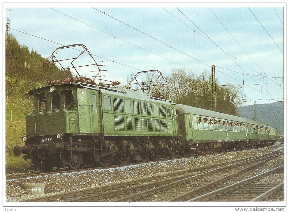 TRAIN Allemagne - EISENBAHN Deutschland - GEISLINGEN AN DER STEIGE - Elektro Schnellzuglokomotive 117 113-1 - Trains