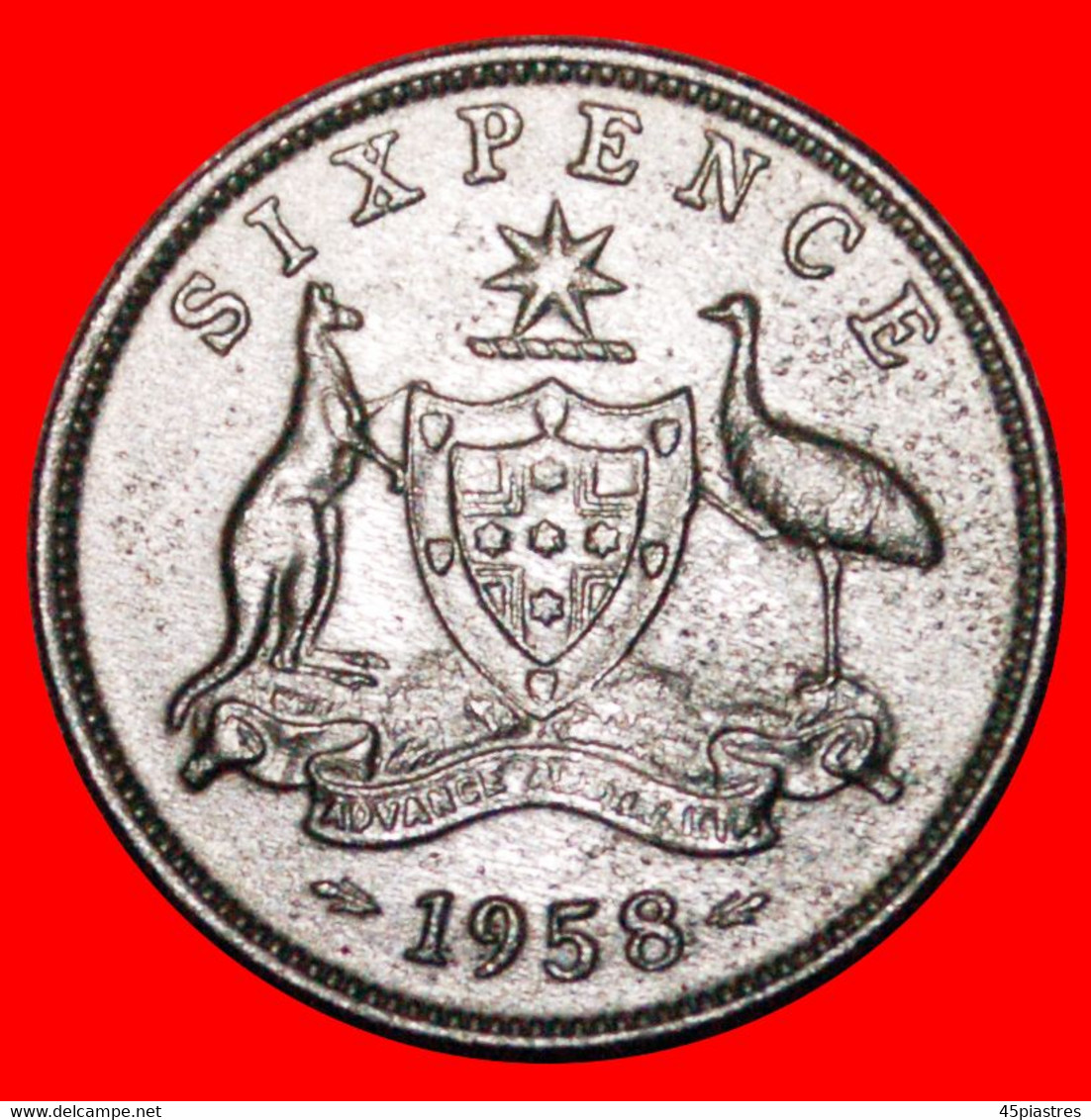 * KANGAROO (1953-1963): AUSTRALIA ★ 6 PENCE 1958 SILVER!  LOW START ★ NO RESERVE! - Sixpence