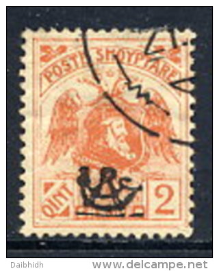 ALBANIA 1920 Skanderbeg & Eagle With Control Overprint I On 2 Q. Used.  Michel 76 I - Albania