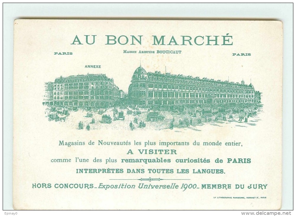 PRIX FIXE - CHROMO - AU BON MARCHE - EXPOSITION UNIVERSELLE 1900 - LE PETIT POUCET - PERRAULT - Au Bon Marché