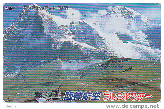 Télécarte Japon - SUISSE -  MONTAGNE / ALPES - MOUNTAIN  Japan Phonecard SWITZERLAND SCHWEIZ - Site HANSHIN AIRLINES 43 - Mountains