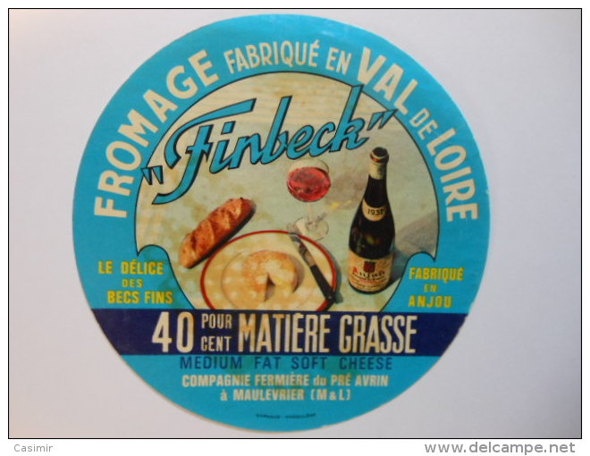 A-49106b -  Etiquette De Fromage FINBECK - MAULEVRIER - Maine Et Loire 49S - Quesos