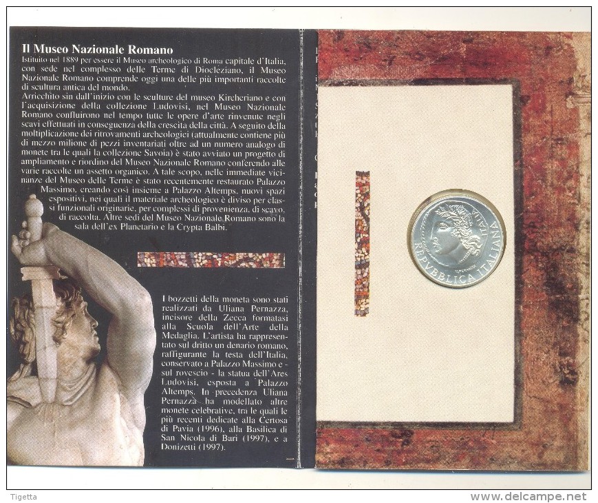 ITALIA 2000 LIRE  MONETA CELEBRATIVA ARGENTO  "MUSEO NAZIONALE ROMANOI" ANNO 1999 - Commemorative