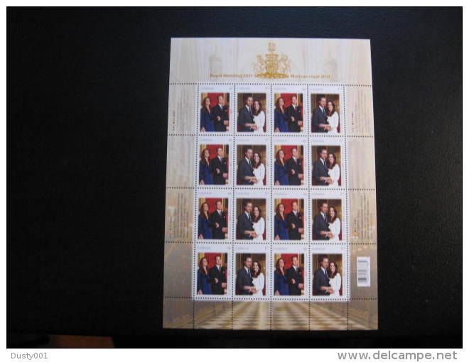 F11-37  SC# 2464-2465   Feuille De 16,  Kate Et Prince William,  Sheet Of 16;     2011 - Feuilles Complètes Et Multiples