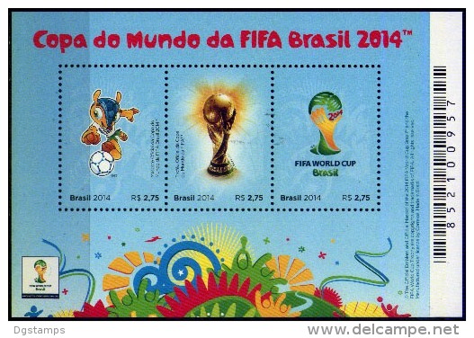 Brasil 2014 **  Copa Del Mundo De La FIFA. Mascota. Trofeo. Logo. See Description. - Unused Stamps