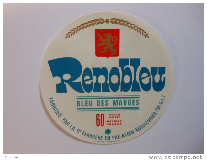 A-49109 -  Etiquette De Fromage RENOBLEU - MAULEVRIER - Maine Et Loire 49S - Fromage