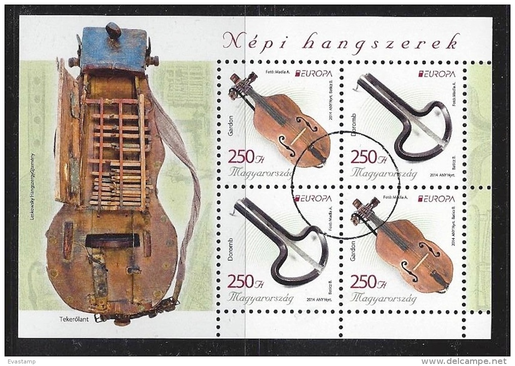 HUNGARY-2014. SPECIMEN S/S - EUROPA - Folk Musical Instrument/ Jew´s-harp/ Cither - Oblitérés