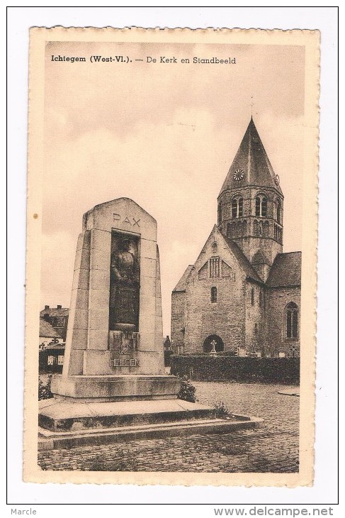 Ichtegem  De Kerk En Standbeeld - Ichtegem