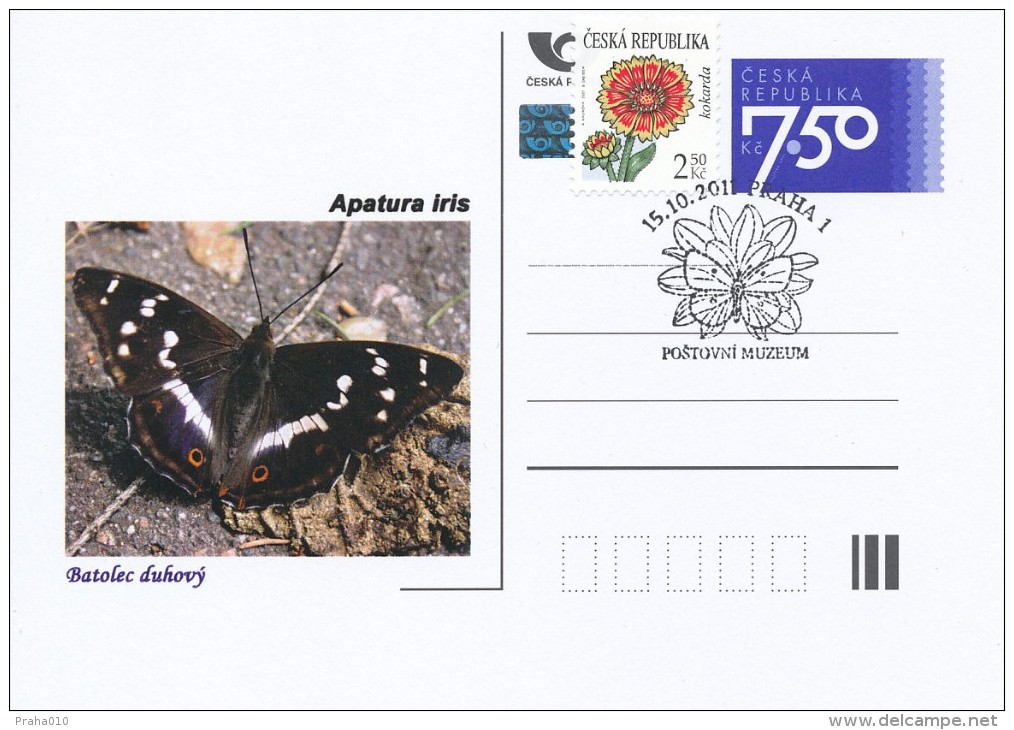 Czech Rep. / Postal Stat. (Pre2006/96cp) Czech Butterfiles (4 Pieces) - Commemorative Postmarks (2011 - Praha 1) - Postkaarten