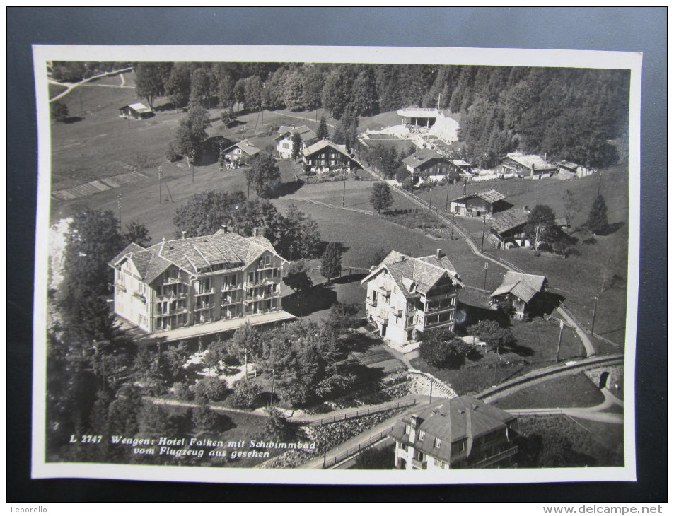 AK WENGEN (BE) Hotel Falken Schwimmbad Ca.1940  // D*14490 - Wengen