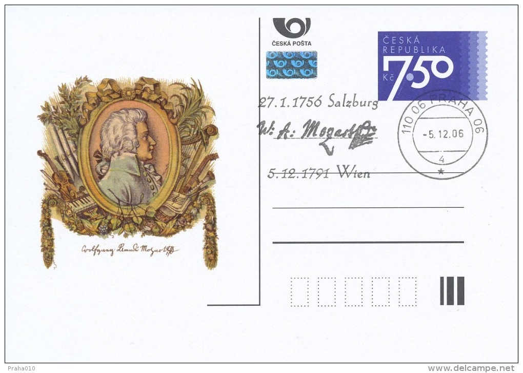 Czech Rep. / Postal Stat. (Pre2006/08cp) Wolfgang Amadeus Mozart - 250th Birth Anniversary, Commemorative Postmark - Cartes Postales