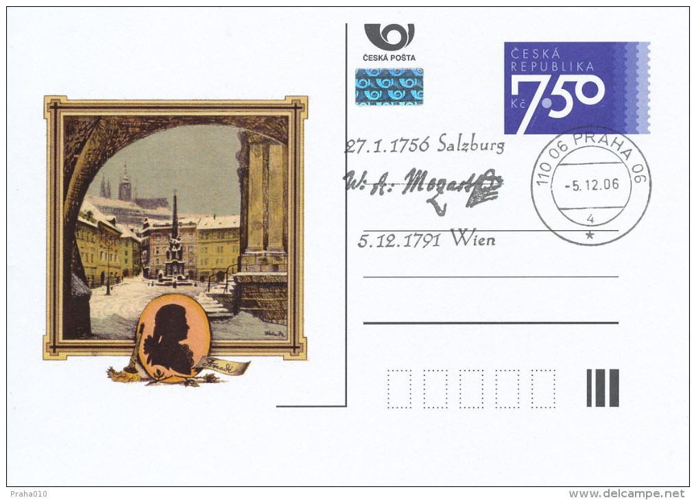 Czech Rep. / Postal Stat. (Pre2006/13cp) Wolfgang Amadeus Mozart - 250th Birth Anniversary, Commemorative Postmark - Postcards