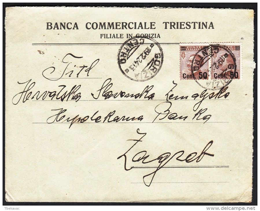 Italy 1924, Cover Gorizia To Zagreb W./postmark Gorizia - Storia Postale