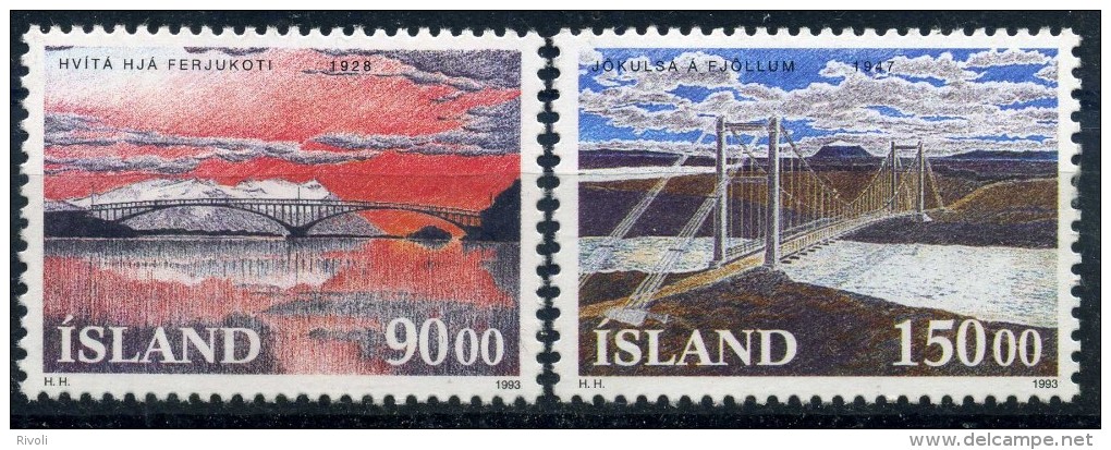 ISLANDE 1993 N° YVERT 735/736 LUXE ** - Oblitérés