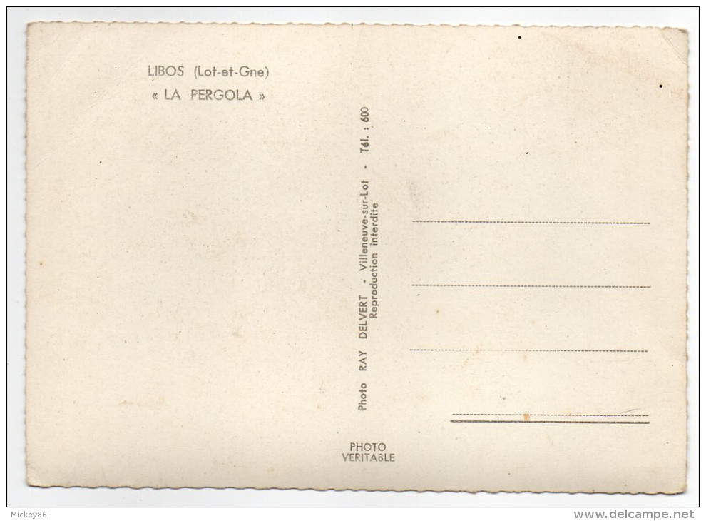 LIBOS--"LA  PERGOLA" ( Restaurant ) ,cpsm 15 X 10   Photo Ray Delvert---angle De Vue Pas Très Courant - Libos