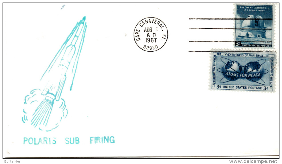 SPACE - USA- 1967 - POLARIS  SUB FIRING COVER WITH  CAPE CANAVERAL  POSTMARK - United States