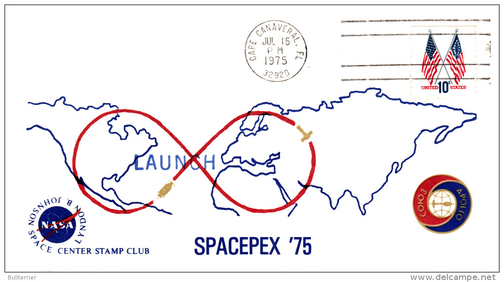 SPACE - USA- 1975- SOYUZ APOLLO  SPECPEX 75   COVER WITH  CAPE CANAVERAL   POSTMARK - United States