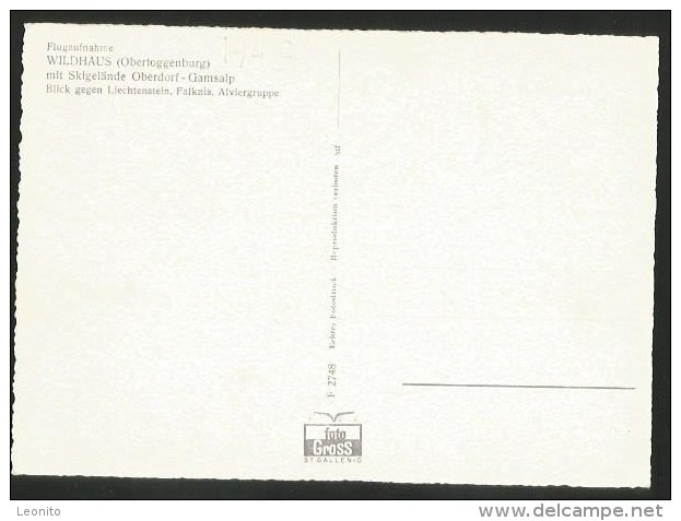 WILDHAUS Flugaufnahme Skigelände Oberdorf-Gamsalp 1948 - Gams