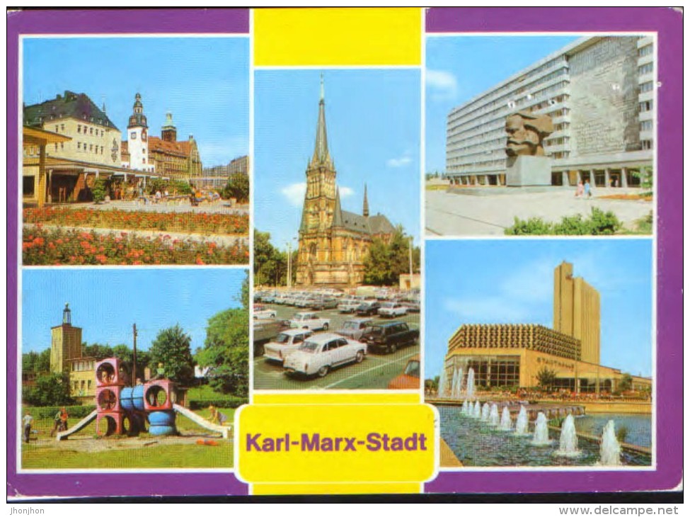 Germany - Postcard (photo )  Circulated In 1981 - Karl Marx Stadt -Collage Of Images  - 2/scans - Chemnitz (Karl-Marx-Stadt 1953-1990)