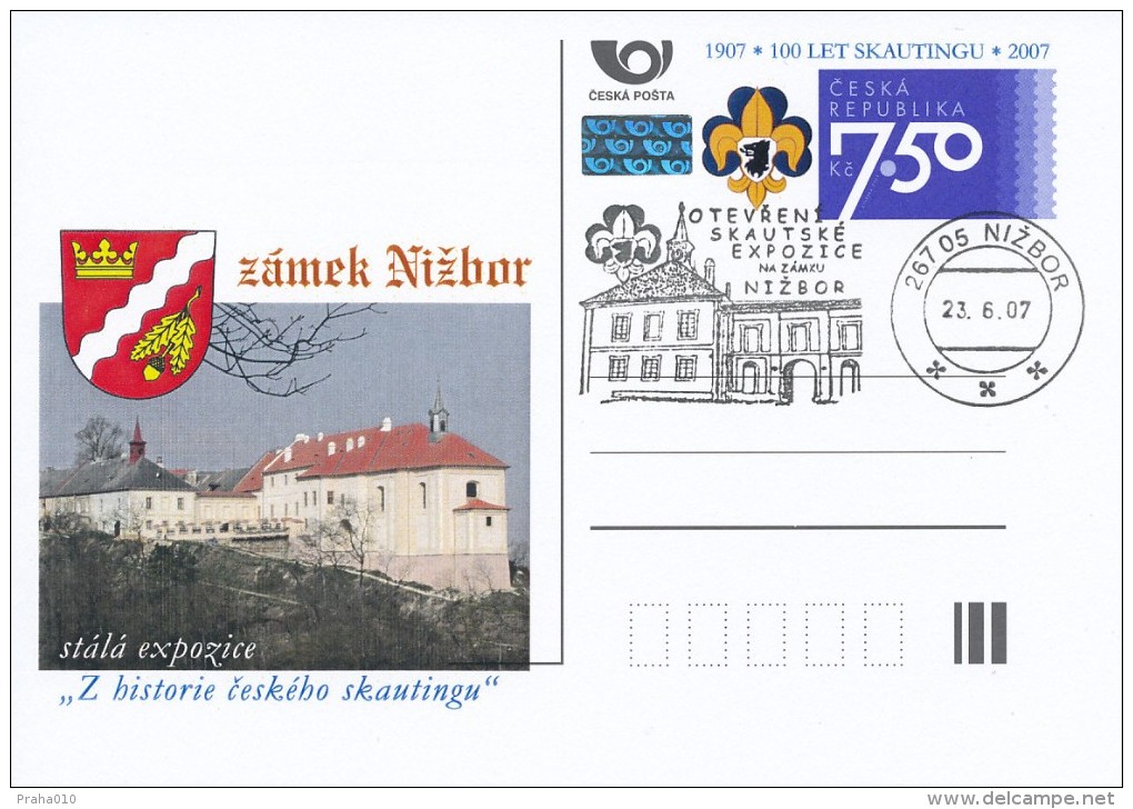 Czech Rep. / Postal Stat. (Pre2007/99cp) 100 Years Of Scouting (2 Pieces) Opening Scout Exhibition At The Castle Nizbor - Postcards