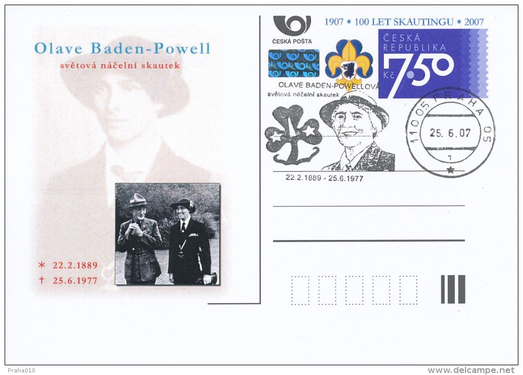 Czech Rep. / Postal Stat. (Pre2007/98cp) 100 Years Of Scouting (2 Pieces) Olave Baden-Powell (1889-1977) - Postcards