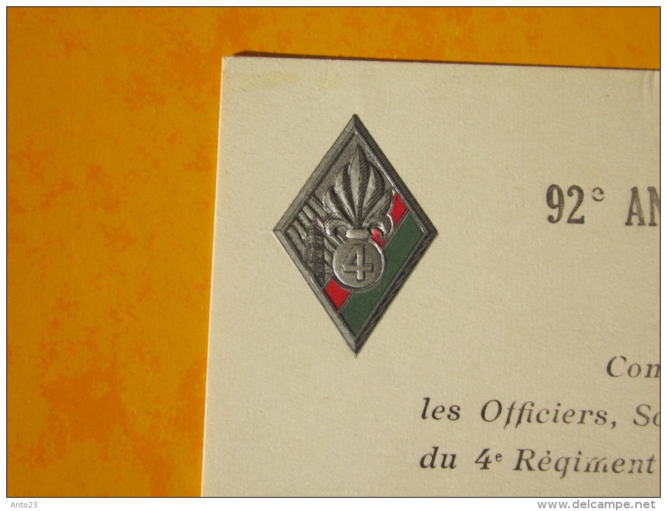 92 Anniversaire De Camerone Colonel Borreill Mai 1955 Caserne Fontanel Fès Militaria - Documents
