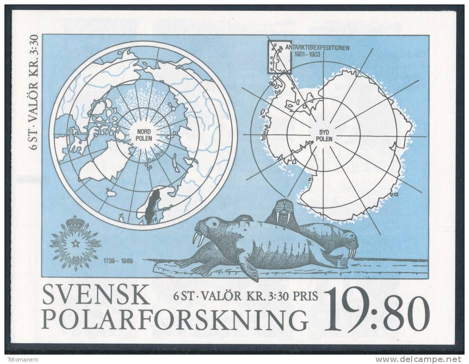 SWEDEN/Schweden 1989 Arctic And Antarctic, Swedish Polar Research Booklet** - Research Programs