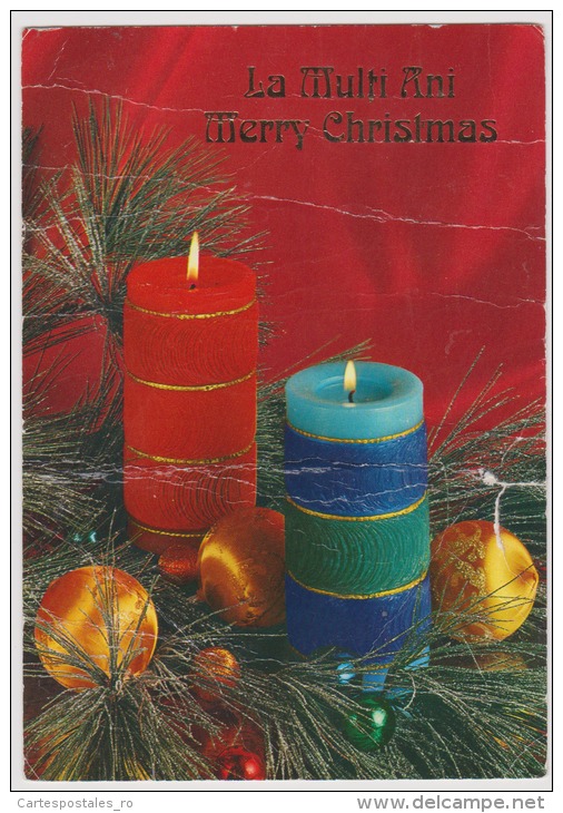 Merry Christmas Greeting Card-unused,medium Shape - Autres & Non Classés