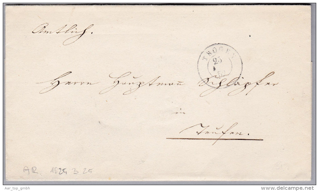 Heimat CH AR TROGEN 1852-03-25 Auf Faltbriefhülle - ...-1845 Prephilately