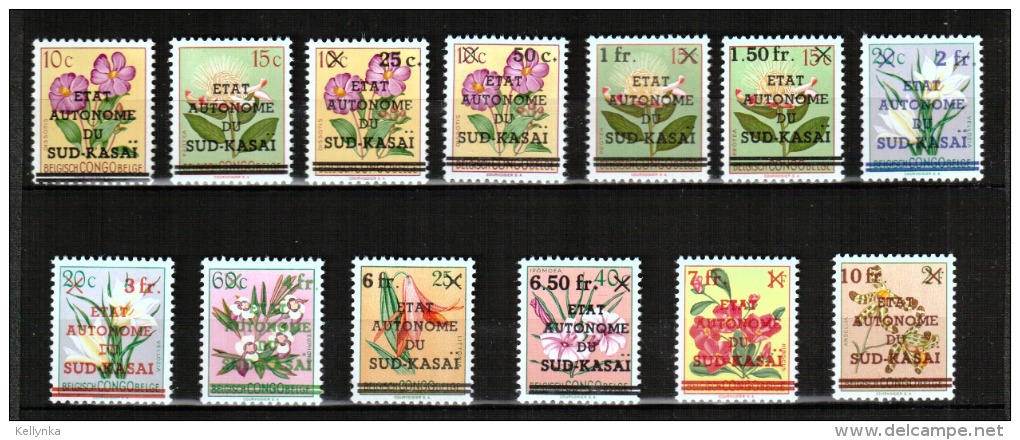 South Kasai - 1/13 - Flowers - 1961 - MNH - Süd-Kasai