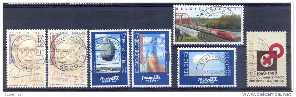 Belgie - 1998 - OBP  - 2734/35 +2736/37 +2745/47 - 50j. Vrouwenstemrecht  - Literatuur - Kunst R. Magritte  - Gestempeld - Oblitérés